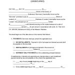 Missouri Unsecured Promissory Note Template