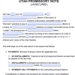 Utah Unsecured Promissory Note Template